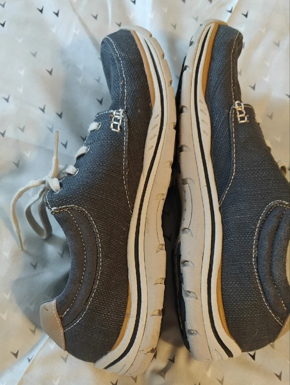 Sketchers Casual Men's Canvas Lace-Up Sneakers - Gray, men's 10.5